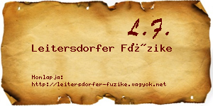 Leitersdorfer Füzike névjegykártya